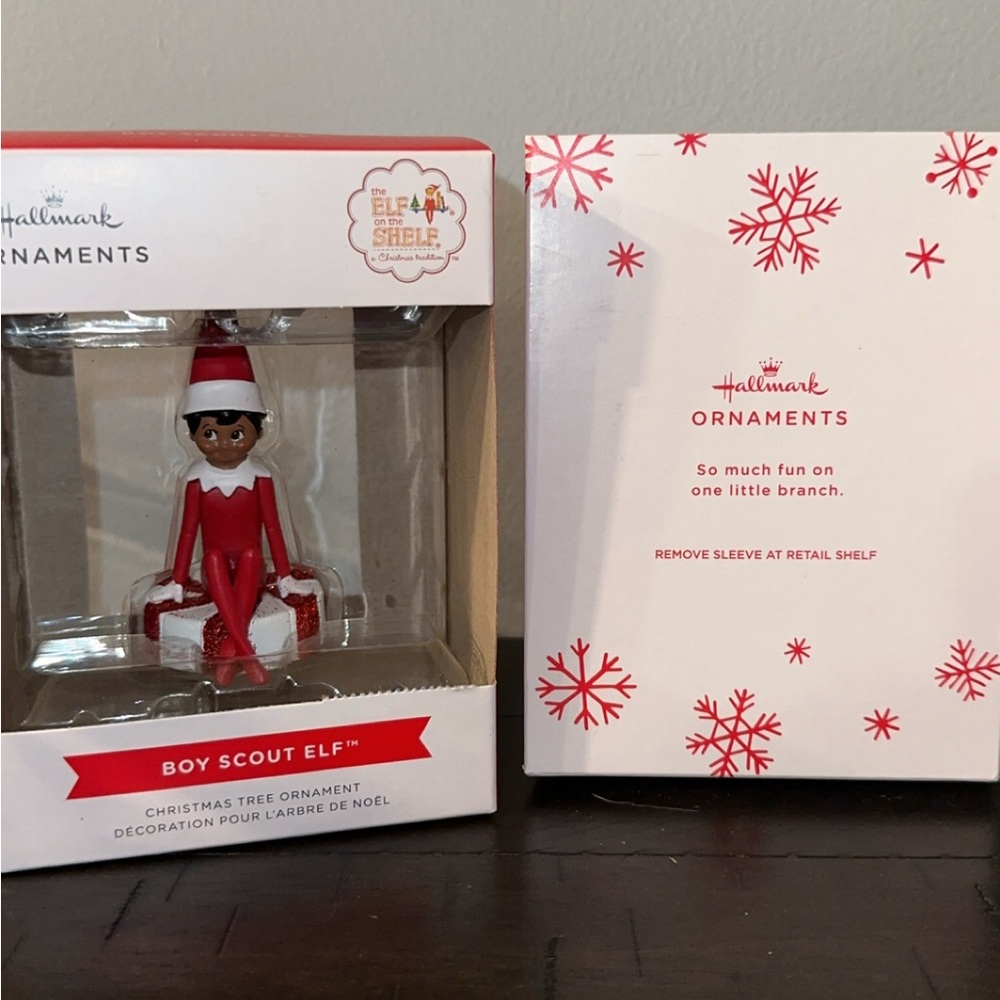 Hallmark Boy Scout Elf Ornament - Red and White